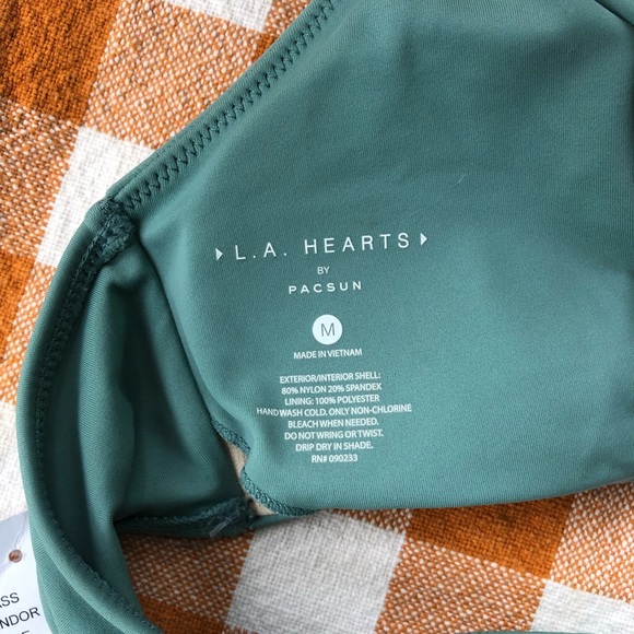 NWT L.A. Hearts PacSun Bikini Halter Top Knotted Twist Front Teal / Turquoise M - Picture 4 of 9